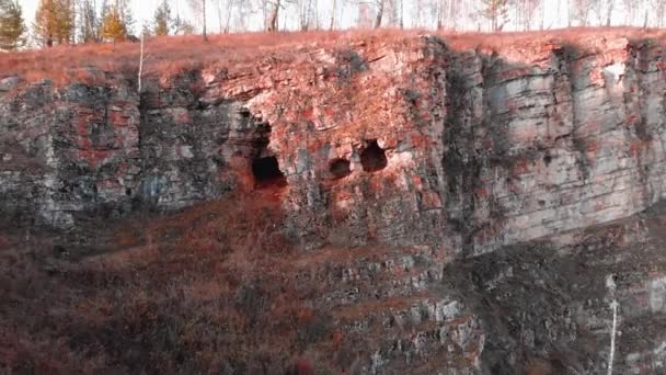 Idrisovskaya cave. Republic of Bashkortostan Russia. mentioned in the materials of Peter Simon Pallas. hiding Salavat Yulaev. modern color toning — Stock Video