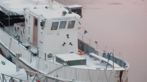 KLAIPEDA, LITUÂNIA 12 DE JANEIRO DE 2018: Porto de Klaipeda. Lituânia inverno — Vídeo de Stock