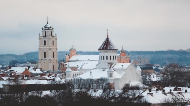 Klaipeda Litva Ledna 2018 Tajemného Domu Odráží Rybníku Nedaleko Starého — Stock video