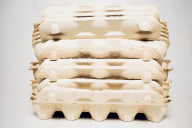 ayrıntılı beyaz Rich izole boş yumurta kartonu.