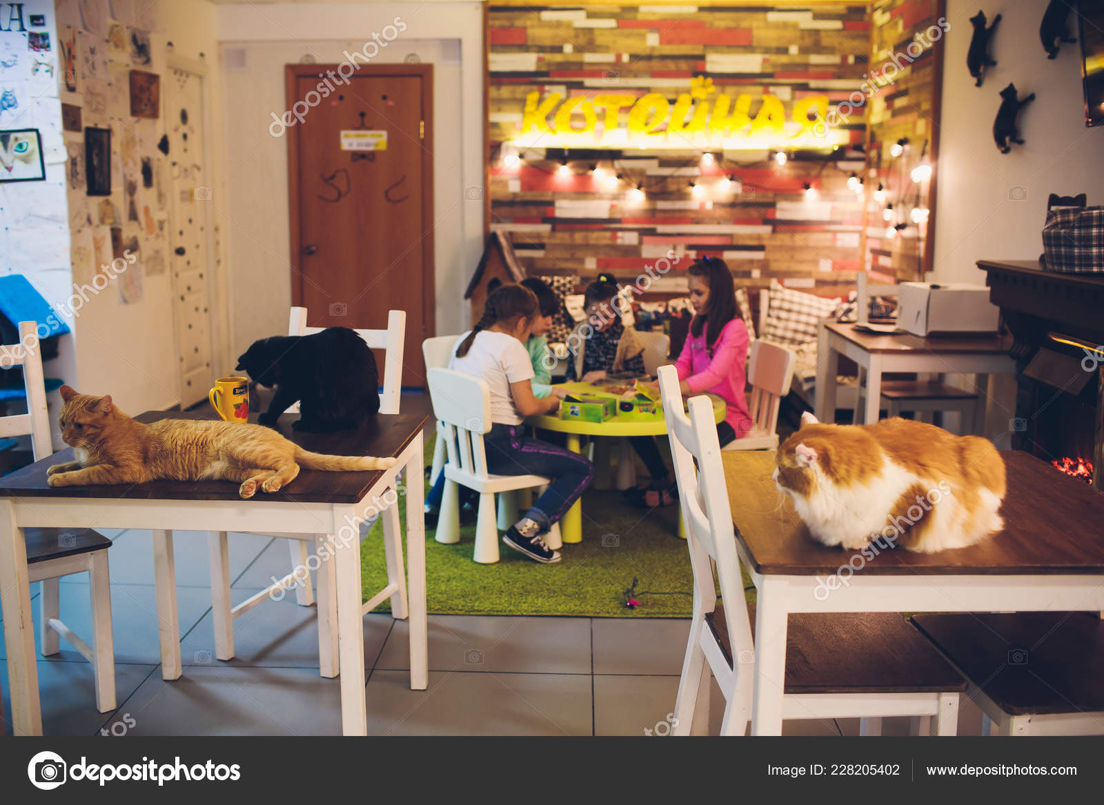 Ufa, Russia, Koteinay, November, 2018: Beautiful interior of