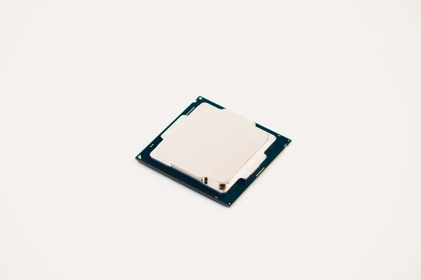 Computer engineering Microprocessor processor isolated on white background.