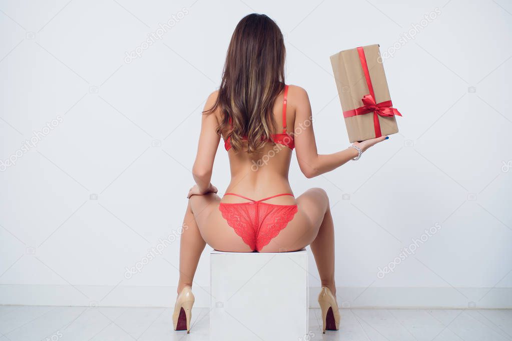 valentines day concept - sexy woman in lingerie.