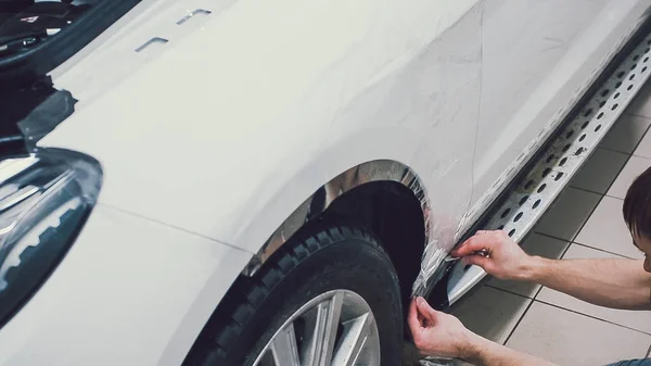 Protección de pintura del coche, proteger la instalación de recubrimiento —  Fotos de Stock