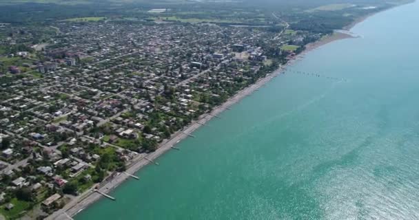Aerial view resort town Gagra, Abkhazia, Georgia — Stock Video