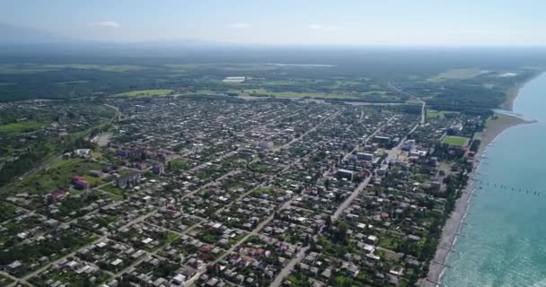 Luchtfoto vakantieoord Gagra, Abkhazia, Georgia — Stockvideo