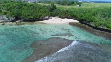Uçan uçak koltuk Kuta beach Bali hava fotoğrafın üstten görünüm
