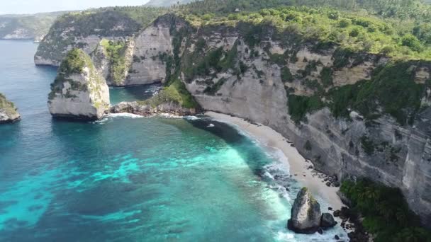 巴厘岛库塔海滩飞行无人机座椅的顶级视野航拍照片 — 图库视频影像