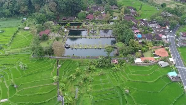 Fontäner Tirta Gangga Water Palace — Stockvideo