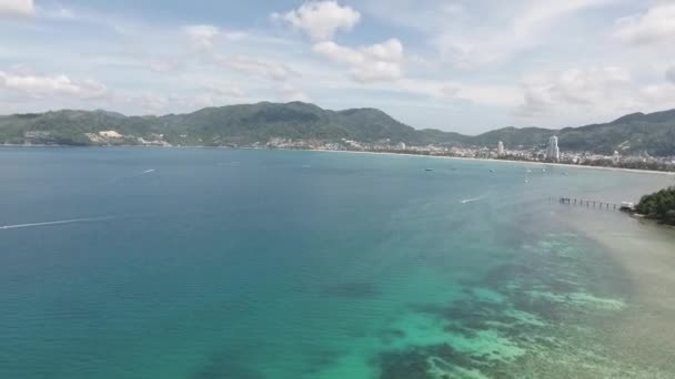 Patong Ansicht von Tri Trang Strand Draufsicht — Stockvideo