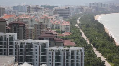 Üstten görünüm Hong Kong kentsel şehir