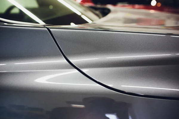 The damaged car paint silver — Stock Photo, Image