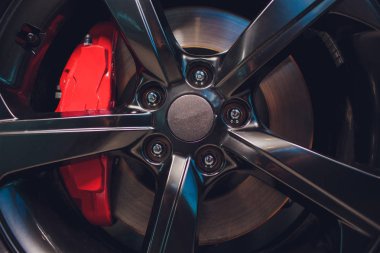 Fren disk ve bir tekerlek hub detay