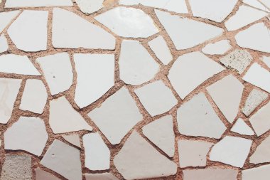 Kırık fayans beyaz desen duvar doku arka plan.