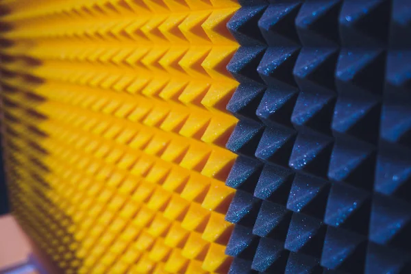 Close up of sound proof coverage in music studio. — Stock Photo, Image