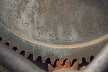 Metalik Rusty endüstriyel makine parçaları closeup fotoğraf.