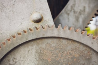 Metalik Rusty endüstriyel makine parçaları closeup fotoğraf.