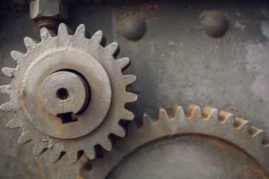 Metalik Rusty endüstriyel makine parçaları closeup fotoğraf.