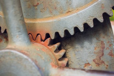 Metalik Rusty endüstriyel makine parçaları closeup fotoğraf.