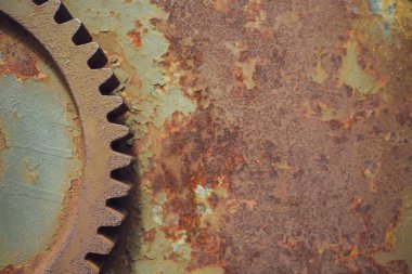 Metalik Rusty endüstriyel makine parçaları closeup fotoğraf.