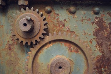 Metalik Rusty endüstriyel makine parçaları closeup fotoğraf.