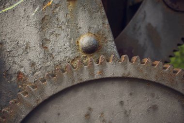 Metalik Rusty endüstriyel makine parçaları closeup fotoğraf.