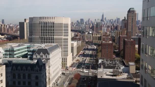 New York, New York, USA. 2. september 2016: new york street traffic view von oben — Stockvideo
