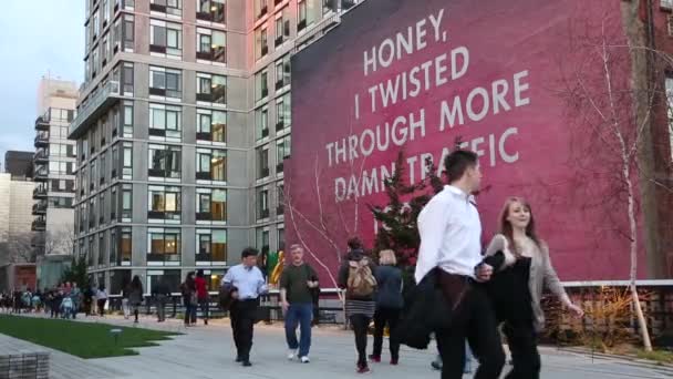 New york, New york, Usa. 2 september 2016: New York City High Line natt i New York City. — Stockvideo