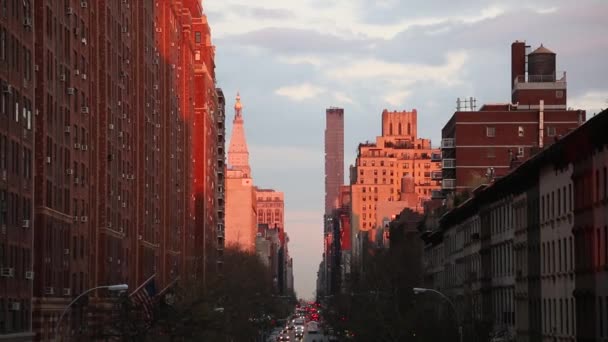 New york, New york, Usa. 2 Eylül 2016: New York'ta New York City yüksek hat gece. — Stok video