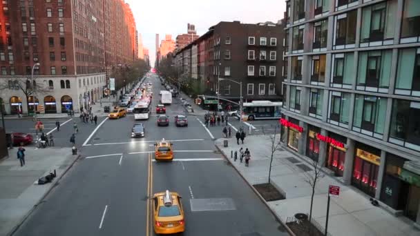 New york, New york, Usa. 2 Eylül 2016: New York'ta New York City yüksek hat gece. — Stok video
