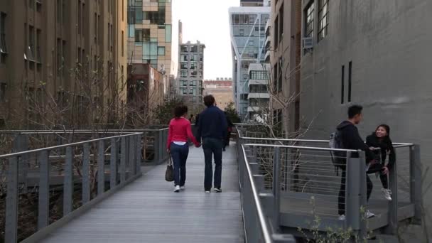 New york, New york, Amerikai Egyesült Államok. Szeptember 2-án, 2016: New York City High Line este New Yorkban. — Stock videók