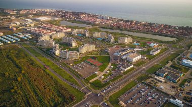 Rusya, Sochi - 08 Eylül 2017: Panorama, Olympic Park Sochi, 2014 Olimpiyatları, 2018 Dünya Kupası, Formula 1 yarış - Sochi Autodrome mekan