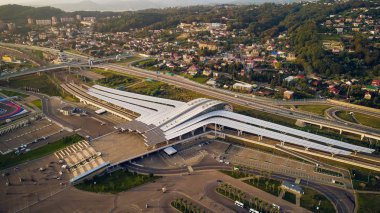 Rusya, Sochi - 08 Eylül 2017: Panorama, Olympic Park Sochi, 2014 Olimpiyatları, 2018 Dünya Kupası, Formula 1 yarış - Sochi Autodrome mekan