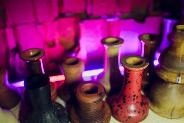 shisha ve aksesuarları ile kompozisyon