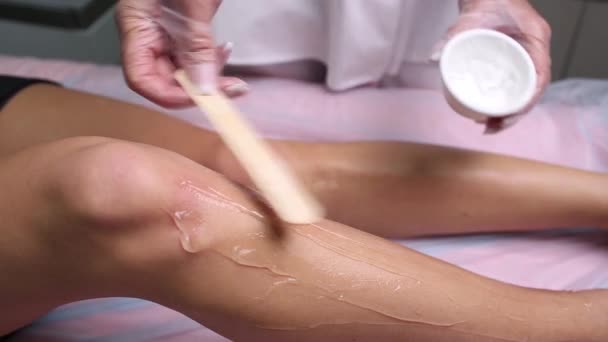 Woman getting laser treatment in medical spa center, permanent hair removal concept. — Stock Video