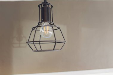 modern bir loft tarzında Retro akkor lambası, modern duvar lambası. Yatay.