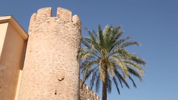 Alicante, Spain, December 12, 2018: Beautiful street in Alicante city, Costa Blanca, Spain. — Stock Video