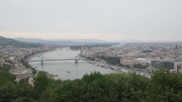 Vue de la ville de Budapest du dessus du paysage . — Video