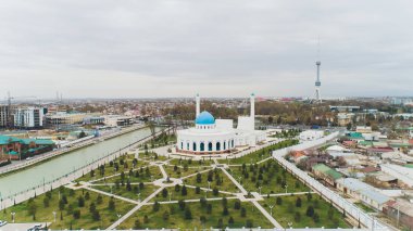 Özbekistan Taşkent Küçük büyük mescidi Aerial cityscape.