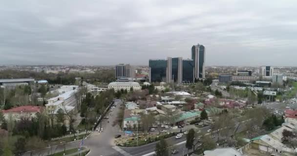 Resolución de vídeo 4K Uzbekistán Taskent Paisaje urbano aéreo . — Vídeos de Stock
