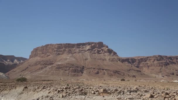 Masada. La antigua fortificación en el Distrito Sur de Israel. Parque Nacional Masada en la región del Mar Muerto de Israel. La fortaleza de Masada . — Vídeo de stock