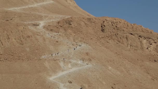 Masada. A antiga fortificação no Distrito Sul de Israel. Parque Nacional Masada na região do Mar Morto de Israel. A fortaleza de Masada . — Vídeo de Stock