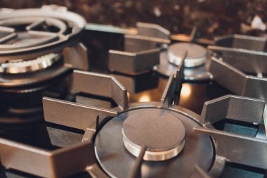 modern tasarım gaza pişirme sobası brülör - mutfak araçları ayrıntıları.