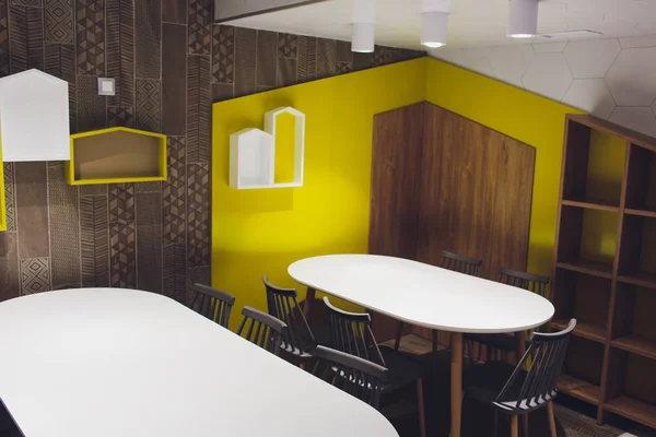 oval table in modern dining room of villa.