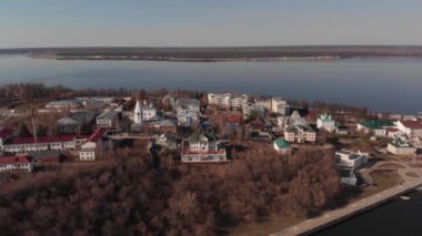 Cheboksary, Chuvashia, Rusya - Eylül, 2018: Şehir panoramik manzara. Şehrin Moskova bölgesi. Konutlar, yeni binalar.