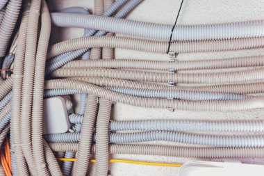 toplama merkezinde kullanılan elektrik telleri arka plan.