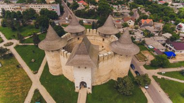 Soroca, Moldova Cumhuriyeti ortaçağ kale havadan görünümü.