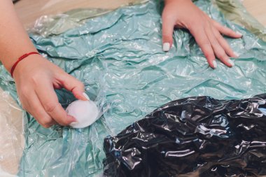 Boşluk koruyucu, hava emen mühür torbası, vakumlu giysi depolama sıkıştırılmış paket.