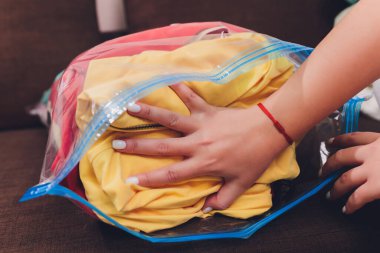 Boşluk koruyucu, hava emen mühür torbası, vakumlu giysi depolama sıkıştırılmış paket.