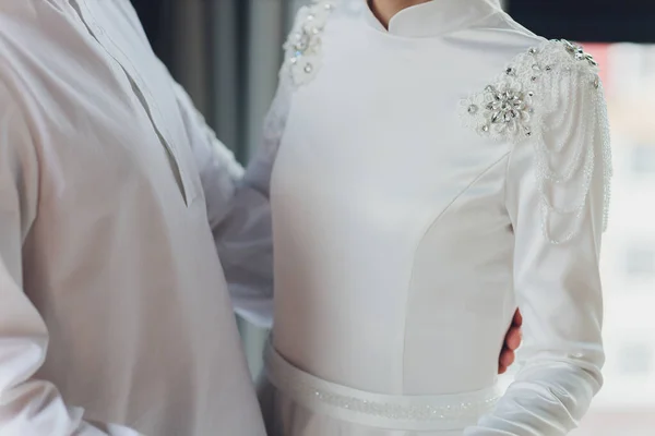 National wedding. Bride and groom. Wedding muslim couple during the marriage ceremony. Muslim marriage. — Stock Photo, Image